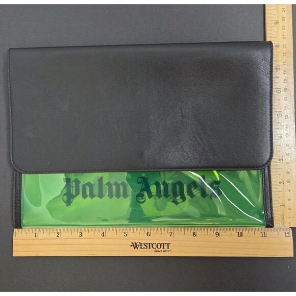 RARE Palm Angels Alien Flap Pouch Green Black 11x8 in MSRP $510 - Picture 7 of 11